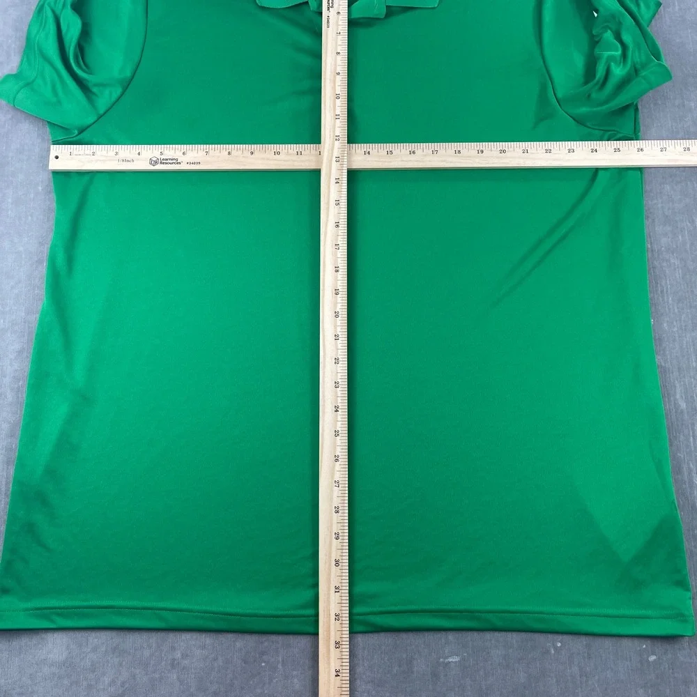 Adidas Mens 2XL Green Polo Shirt Performance Golf Logo Short Sleeve
